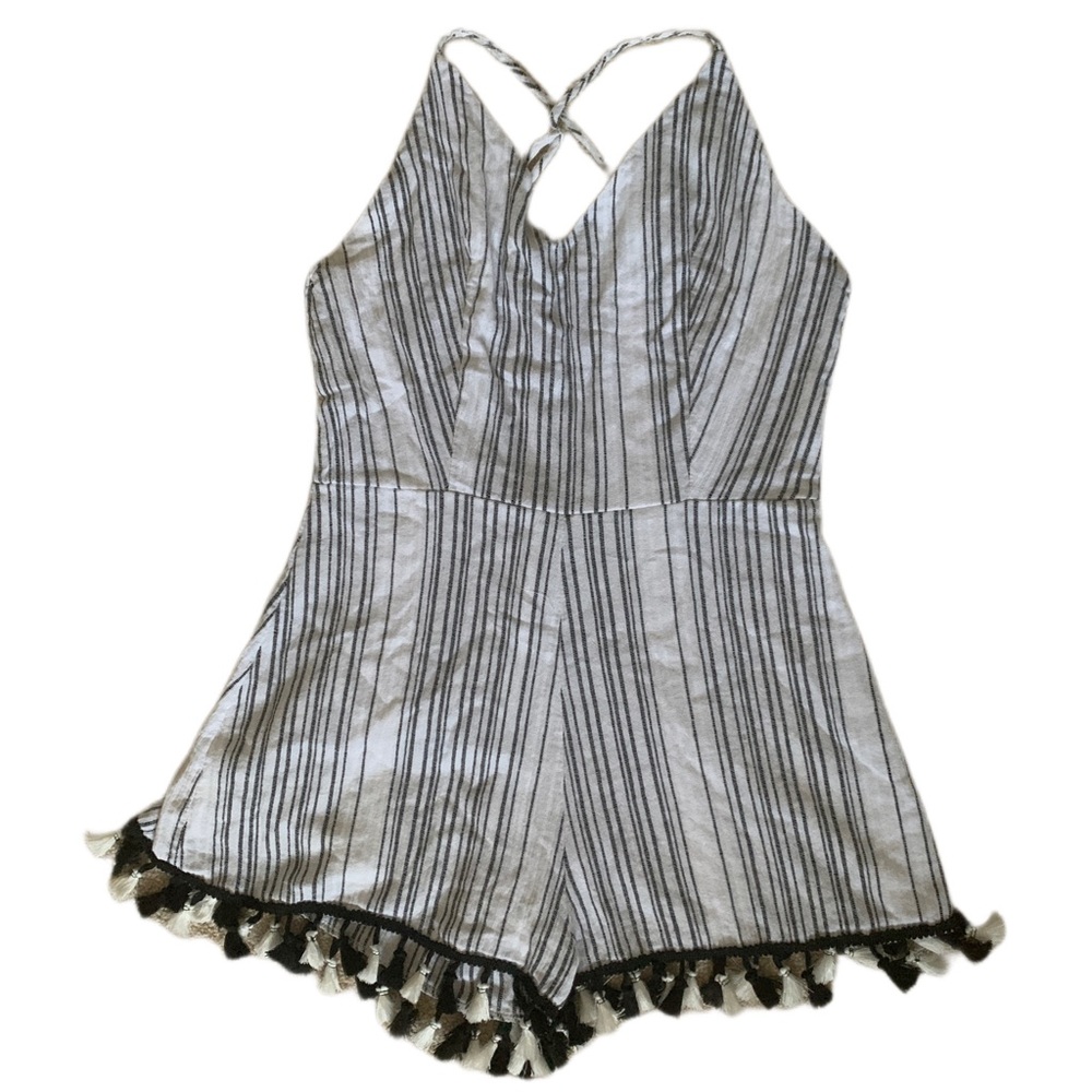 SAGE Rompers white with black stripes